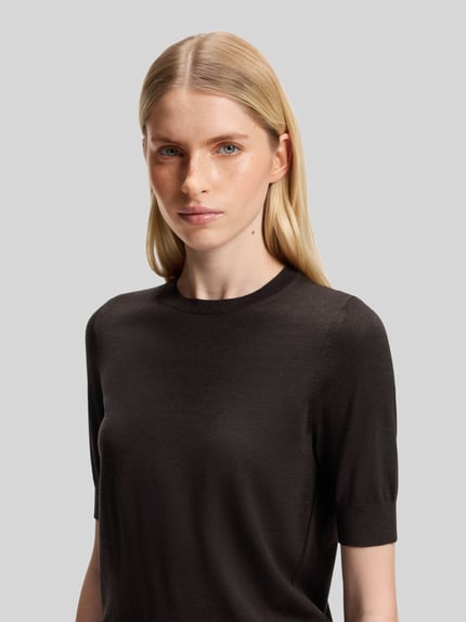 BOSS Pullover aus Wolle mit Feinstrickstruktur Dunkelbraun 3