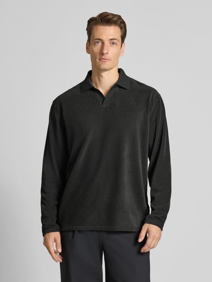 Lindbergh Oversized Poloshirt mit Strukturmuster Black 4