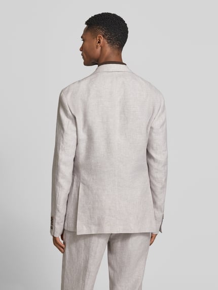 Mannelijk model draagt Slim Fit 2-knoop-linnen colbert model 'Hoverest' van JOOP! Collection, lichte kleur, rugaanzicht