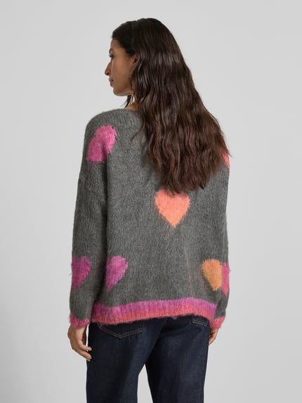 miss goodlife Relaxed Fit Strickpullover aus Wolle-Alpaka-Mix Dunkelgrau 5