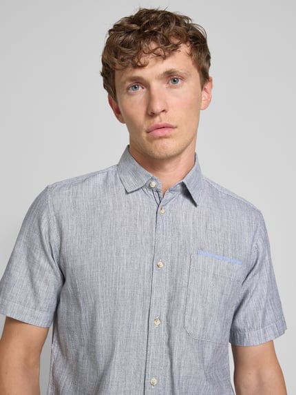 Tom Tailor Regular Fit Freizeithemd aus reiner Baumwolle Mittelgrau 3