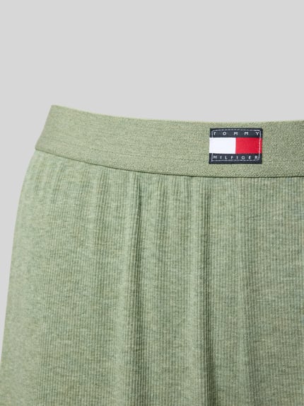 Tommy Hilfiger Wide Leg Pyjama-Hose aus Baumwoll-Mix Hellgruen 2