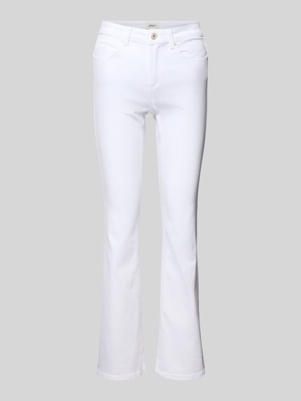 Produktfoto, Flared Fit Jeans aus Baumwoll-Mix Modell 'BLUSH' von ONLY, efekt: jednolity kolor, mieszanka bawełny, krój bootcut, 5 kieszeni