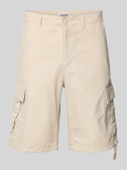 JACK & JONES Korte regular fit cargobroek met riemlussen, model 'COLE BARKLEY' Offwhite - 2