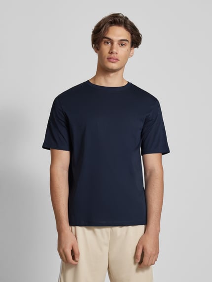 JACK & JONES T-shirt z detalem z logo model ‘ORGANIC’ Ciemnoniebieski 4