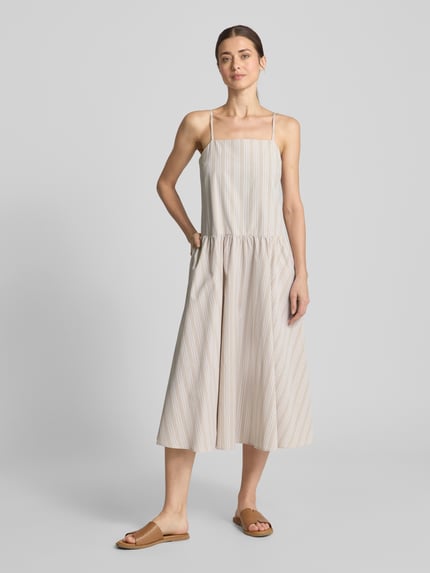 MM by Max Mara Knielange jurk in laagjeslook, model 'ETTORE' Zand - 4