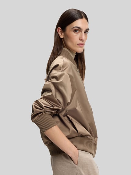 BOSS Regular Fit Bomberjacke mit abnehmbarer Weste aus Kunstfell Mud 6