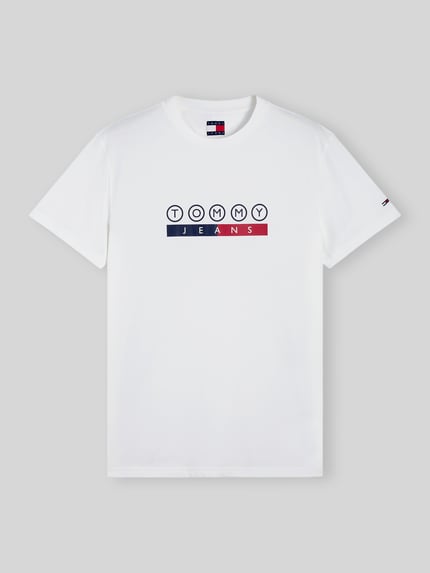 Tommy Jeans Regular Fit T-Shirt aus reiner Baumwolle mit Logo-Print Ecru 2