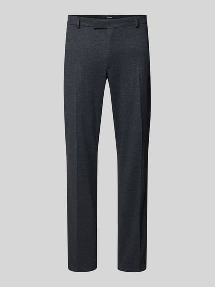 Produktfoto, Straight Fit Stoffhose aus Viskose-Mix Modell 'Bennet' von JOOP! Collection, Dunkelgrau, mit Bügelfalten und Gesäßtaschen, elastischer Viskose-Mix, Bundweite 50 cm, Innenbeinlänge 80 cm bei Größe 50