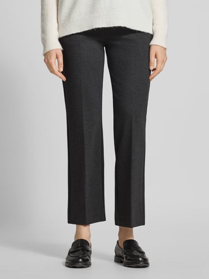 MM by Max Mara Straight Leg Jersey-Hose aus Viskose-Mix Modell 'JEFF' Dunkelgrau 4