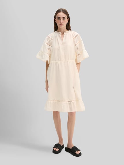 Marc O'Polo Loose Fit Freizeitkleid aus reiner Baumwolle mit Lochstickerei Weiss 1