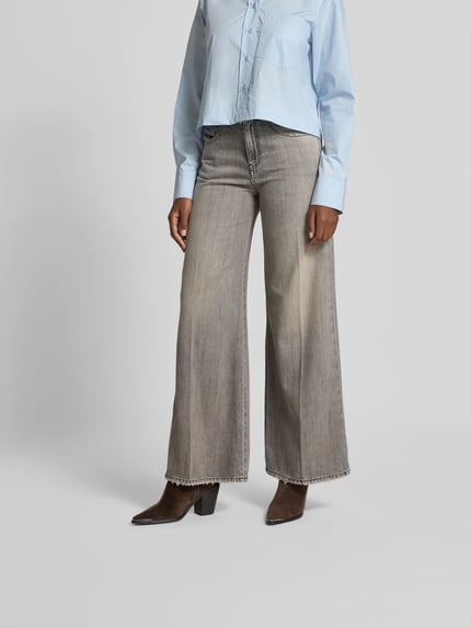 Diesel Wide Leg Jeans aus Lyocell-Mix Dunkelblau 4