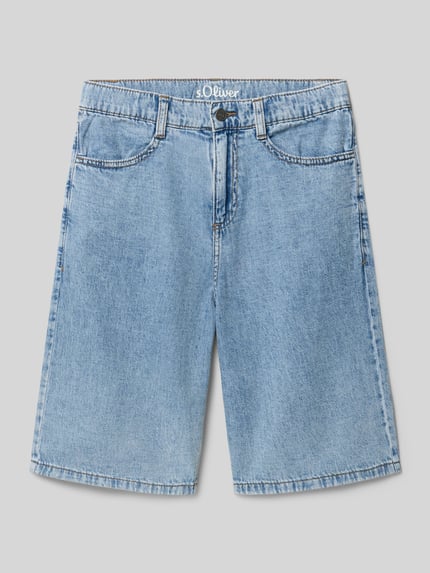 s.Oliver RED LABEL Slim Fit Bermudas aus reiner Baumwolle Blau 1