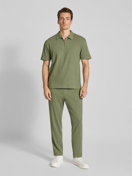 MCNEAL Regular Fit Poloshirt mit kurzem Reißverschluss Oliv 1