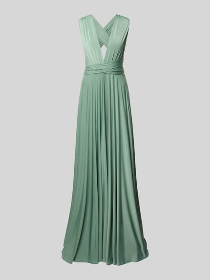 Produktfoto, Maxikleid mit tiefem V-Ausschnitt von Rose Avenue, getailleerd model, tailleband, ruglengte bij maat S 135 cm, mintgroen, vloeiende stof