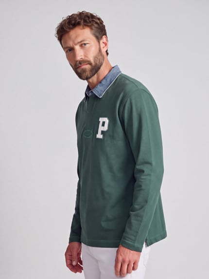 Pepe Jeans Sweatshirt Modell 'MARLEY' mit Hemdkragen Petrol 3