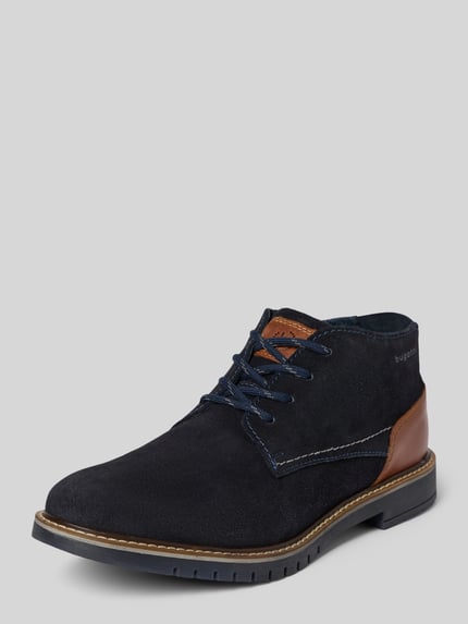 bugatti Boots van leer met ritssluiting, model 'Caj' Donkerblauw - 1