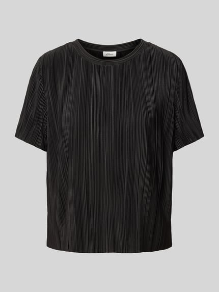 s.Oliver RED LABEL Regular Fit T-Shirt mit Plissee BLACK 2