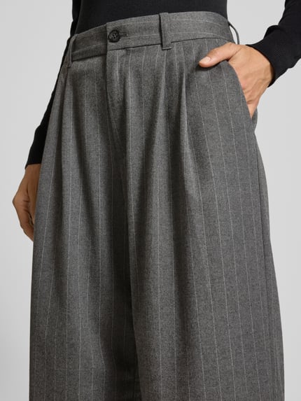 s.Oliver RED LABEL Wijde broek met bandplooien Lichtgrijs - 3