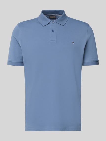 Christian Berg Men Regular Fit Poloshirt mit Stitching Jeansblau 2