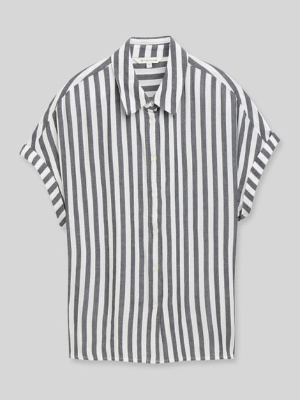 Tom Tailor Regular Fit Bluse aus reiner Viskose  Marine 2