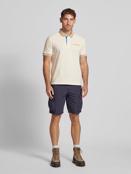Napapijri Slim fit poloshirt met labelprint Wit - 1