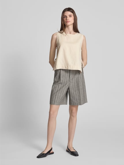 Neo Noir Blousetop met ronde hals, model 'Svetlana' Beige - 1
