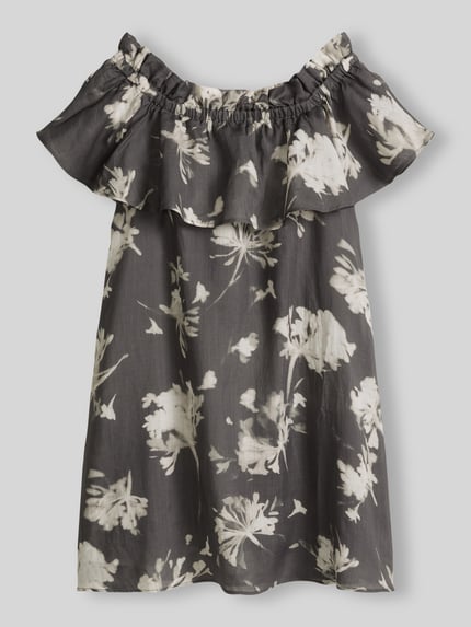 Marc O'Polo Knielanges Freizeitkleid mit Volants Mittelgrau 2