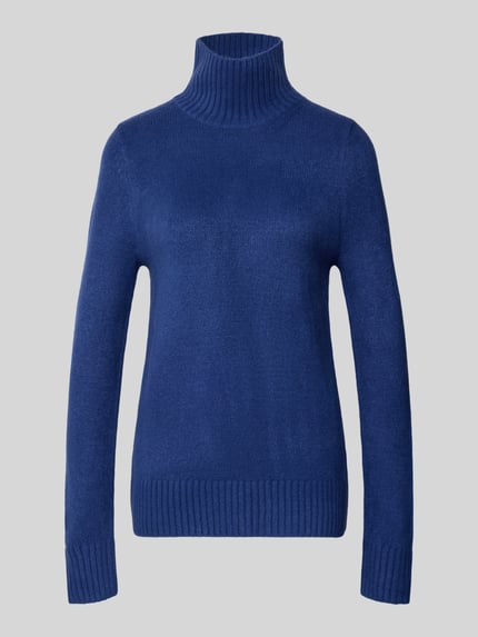 Jake*s Casual Turtleneck mit Label-Detail Blau 1