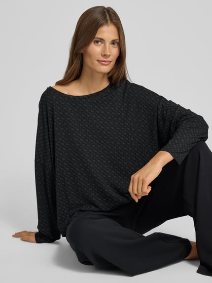 BOSS Relaxed Fit Pyjama-Oberteil aus Lyocell-Mix Black 3