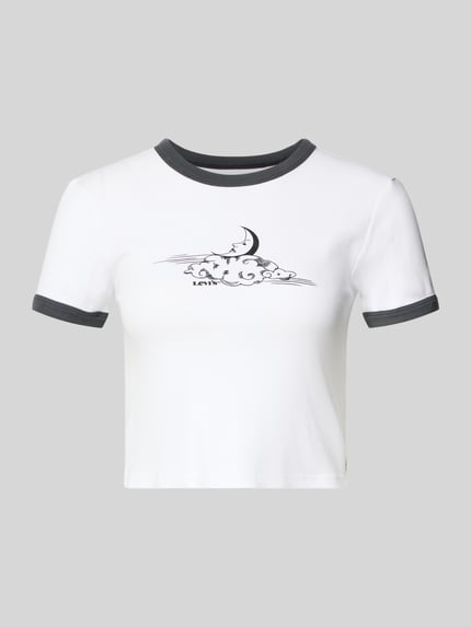Slim Fit T-Shirt aus reiner Baumwolle Shop The Look MANNEQUINE