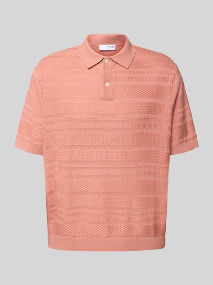 Selected Relaxed Fit Poloshirt aus reiner Baumwolle Modell 'FOAM' Altrosa 2