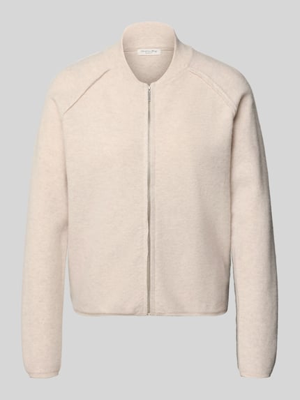 Produktfoto, Regular Fit Jacke aus reiner Wolle von Christian Berg Woman in Beige mit Stehkragen und Reißverschluss, reine Baumwolle