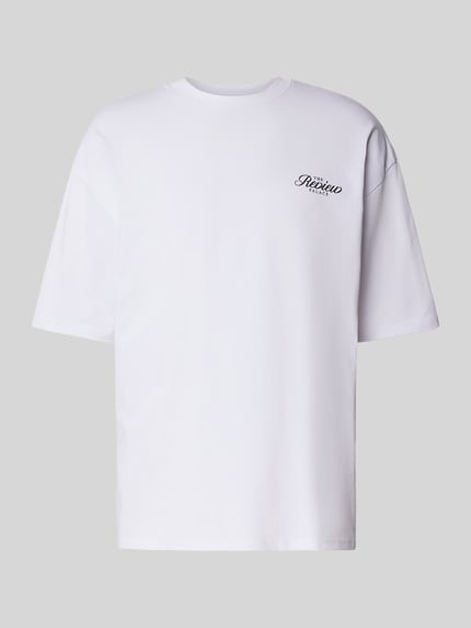 REVIEW Oversized T-Shirt mit Label-Print Weiss 2