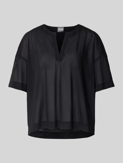 MM by Max Mara Bluzka o kroju relaxed fit z kołnierzem z lamówką model ‘FIDATO’ Czarny 2