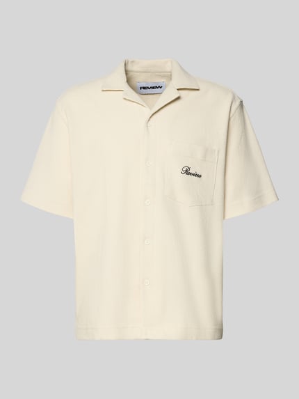 Regular Fit Freizeithemd mit Label-Stitching Shop The Look MANNEQUINE