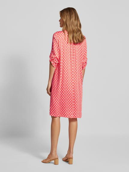 Milano Italy Knielange jurk met 3/4-mouwen Rood - 5