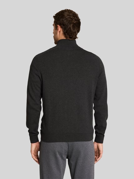 Tom Tailor Regular Fit Strickjacke aus reiner Baumwolle Dunkelgrau 5