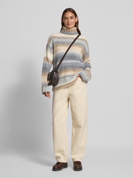Milano Italy Rollkragenpullover aus Woll-Mix mit Alpaka-Anteil Offwhite 1