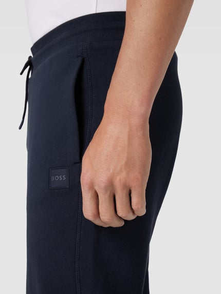 BOSS Orange Sweatpants in effen design, model 'Sestart' Marineblauw - 3