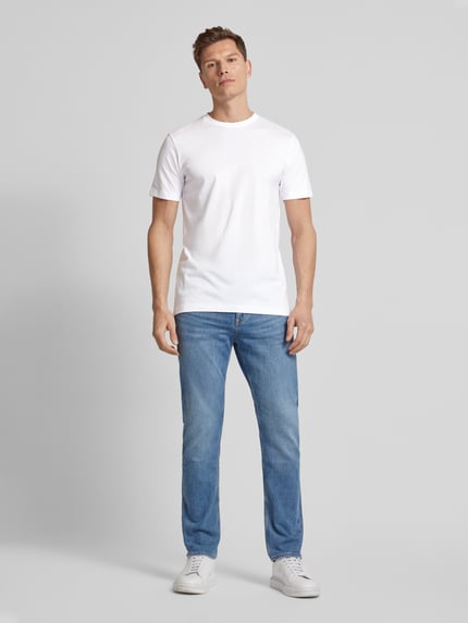 OLYMP Level 5 T-Shirt mit geripptem Rundhalsausschnitt im 2er-Pack Weiss 1