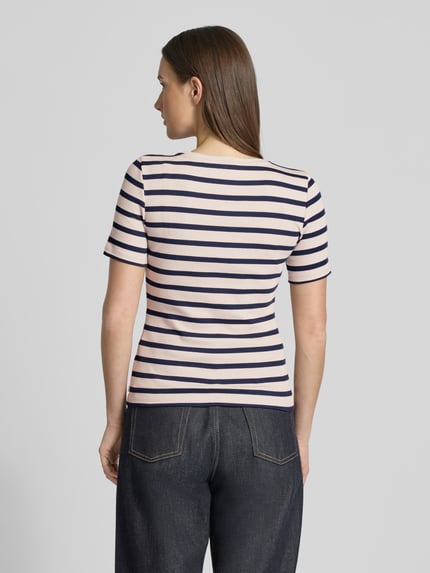 Tom Tailor Denim Slim Fit T-shirt van katoenmix Offwhite - 5