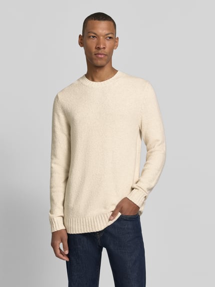 CINQUE Regular Fit Strickpullover mit Rundhalsausschnitt Modell 'CIZAC' Offwhite 4