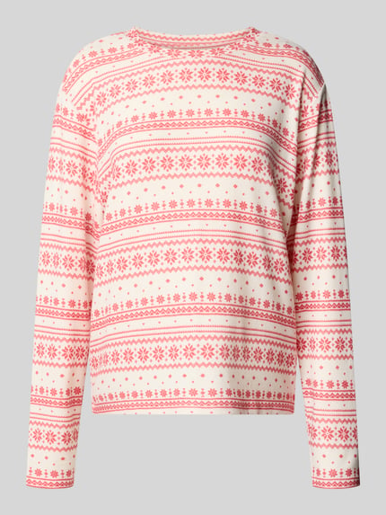 Jake*s Casual Pyjama-Oberteil mit weichem Jerseygefühl Kirsche 1