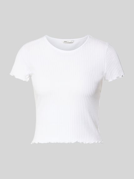 ONLY Slim Fit T-Shirt mit Viskose-Anteil Modell 'EMMA' Weiss 2