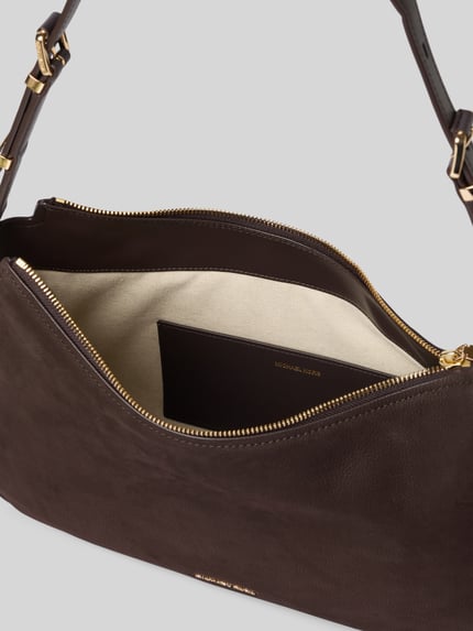 MICHAEL Michael Kors Umhängetasche mit Logo-Anhänger Modell 'NOLITA' Dunkelbraun 4