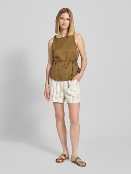 Tom Tailor Denim Relaxed Fit Shorts aus Viskose-Leinen-Mix Offwhite 1