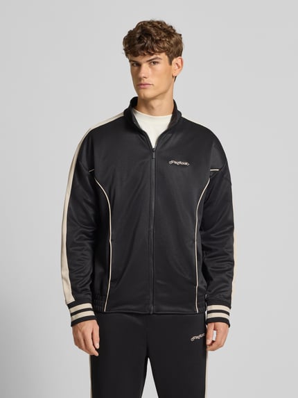PEGADOR Oversized sweatjack met logostitching, model 'Weldon' Zwart - 4