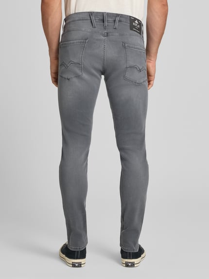 Replay slim fit jeans met steekzakken model 'ANBASS' Middengrijs - 5