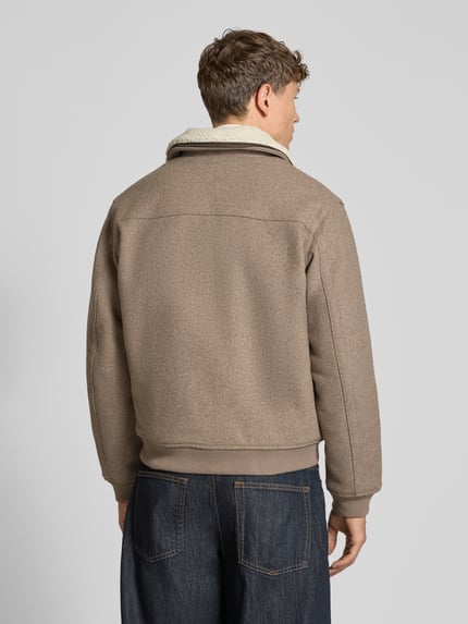 JACK & JONES Premium Regular Fit Jacke mit Umlegekragen und Reißverschluss Taupe 5